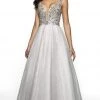 Blush By Alexia Designs Flair Prom - 19200 Lace Deep V-neck Tulle Ballgown Formal Gowns