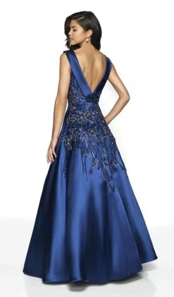 Blush By Alexia Designs Flair Prom - 19202 Plunging V-Neck A-Line Gown Formal Gowns