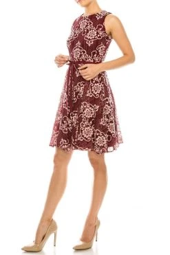 Cocktail Dresses Gabby Skye - 17871M Lace Jewel A-Line Cocktail Dress