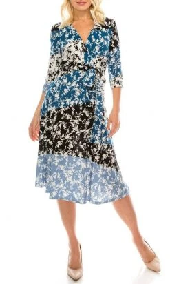 Gabby Skye - 19334M Floral Print A-Line Dress