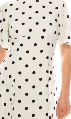 Gabby Skye - 19463M Flounce Sleeve Polka Dot A-Line Dress Cocktail Dresses