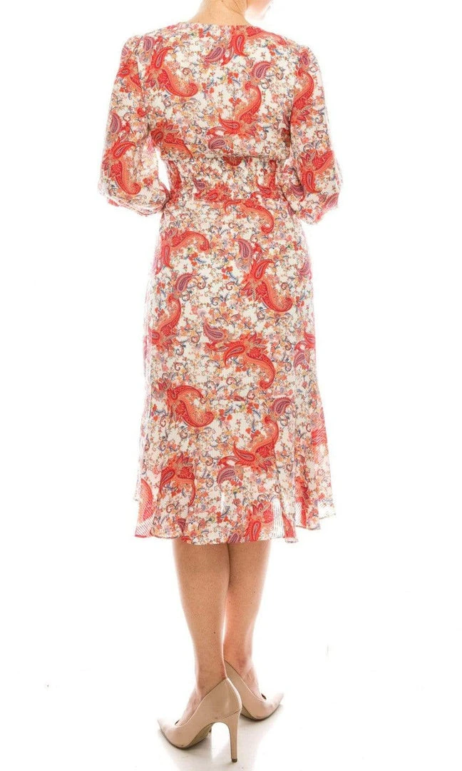 Prom Dresses Gabby Skye - 57372MG Floral Paisley Printed Faux Wrap Dress 4 Prom Dresses Gabby Skye - 57372MG Floral Paisley Printed Faux Wrap Dress