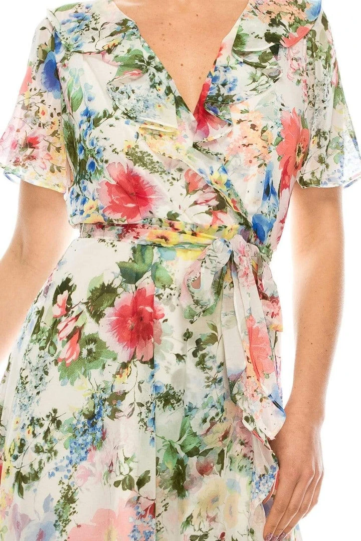 Gabby Skye - 57524MG Floral Faux Wrap Dress 6 Gabby Skye - 57524MG Floral Faux Wrap Dress