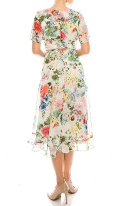 Gabby Skye - 57524MG Floral Faux Wrap Dress 9 Gabby Skye - 57524MG Floral Faux Wrap Dress