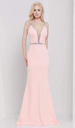 Colors Dress Formal Gowns Glow By Colors - G810 Metallic Beaded Plunge Trumpet Gown 10 Colors Dress Formal Gowns Glow By Colors - G810 Metallic Beaded Plunge Trumpet Gown