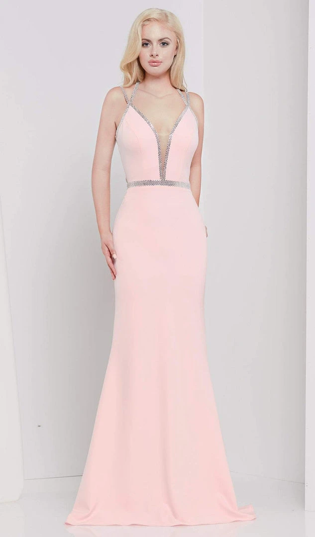 Colors Dress Formal Gowns Glow By Colors - G810 Metallic Beaded Plunge Trumpet Gown 6 Colors Dress Formal Gowns Glow By Colors - G810 Metallic Beaded Plunge Trumpet Gown