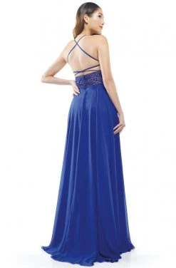 Colors Dress Glow Dress - G889 Strappy Sleeveless Lace Top Chiffon A-Line Gown Formal Gowns