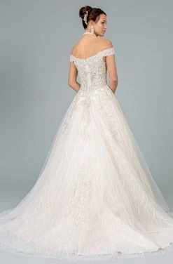 GLS By Gloria - GL1832 Embroidered Off-Shoulder A-line Gown