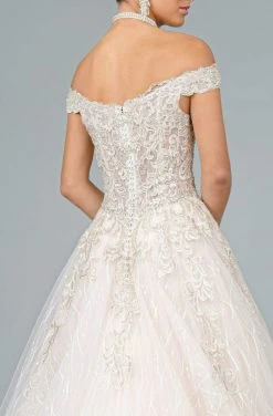 GLS By Gloria - GL1832 Embroidered Off-Shoulder A-line Gown 8 GLS By Gloria - GL1832 Embroidered Off-Shoulder A-line Gown