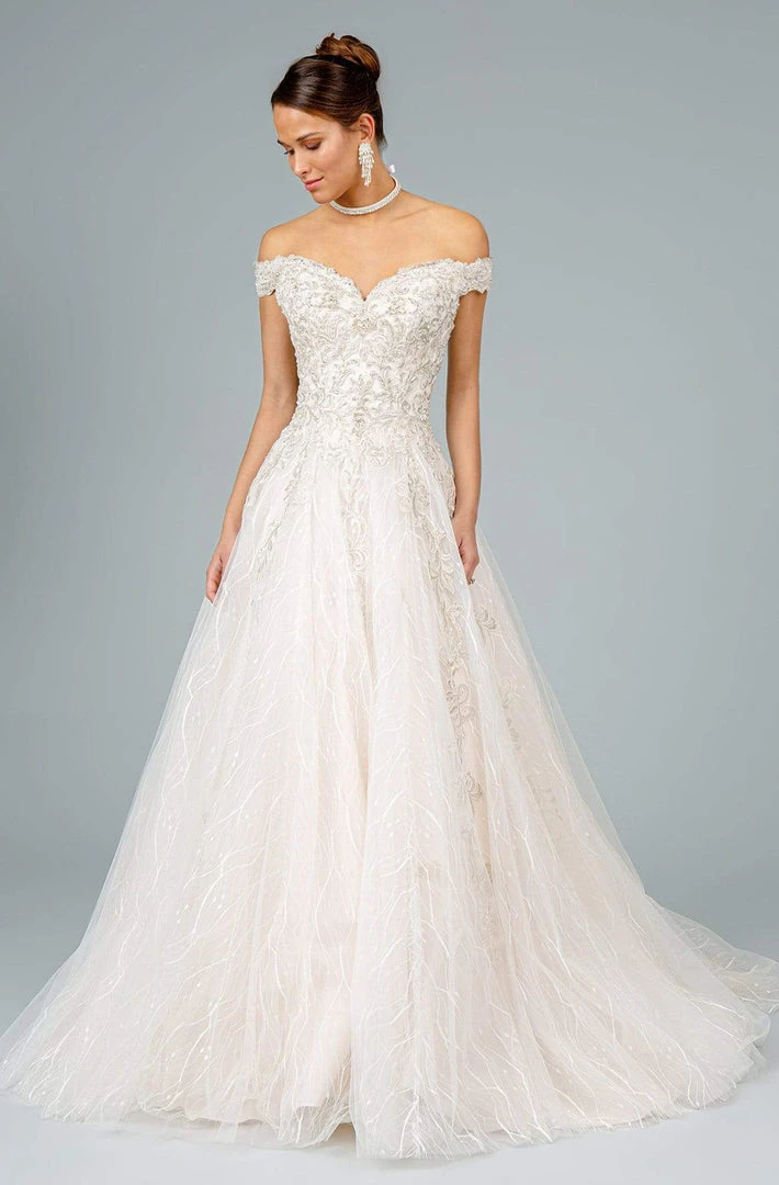 GLS By Gloria - GL1832 Embroidered Off-Shoulder A-line Gown 3 GLS By Gloria - GL1832 Embroidered Off-Shoulder A-line Gown