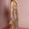 GLS By Gloria - GL2572 Sequined Halter Cutout Bodice Gown Formal Gowns 1 GLS By Gloria - GL2572 Sequined Halter Cutout Bodice Gown Formal Gowns
