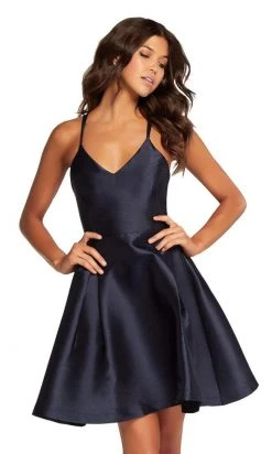 Cocktail Dresses Harper And Lemon - 22109 Sleek V-neck Short A-line Dress