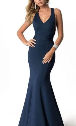 Formal Gowns Harper And Lemon - 22256 Crisscross-Strapped Long Jersey Gown