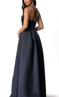 Harper And Lemon - 22262 Dual Crisscross-Strapped Mikado Long Gown Bridesmaid Dresses