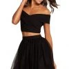 Harper And Lemon Two-Piece Crisscrossed Bodice A-Line Dress - 1 Pc Black In Size 8 Available Cocktail Dresses