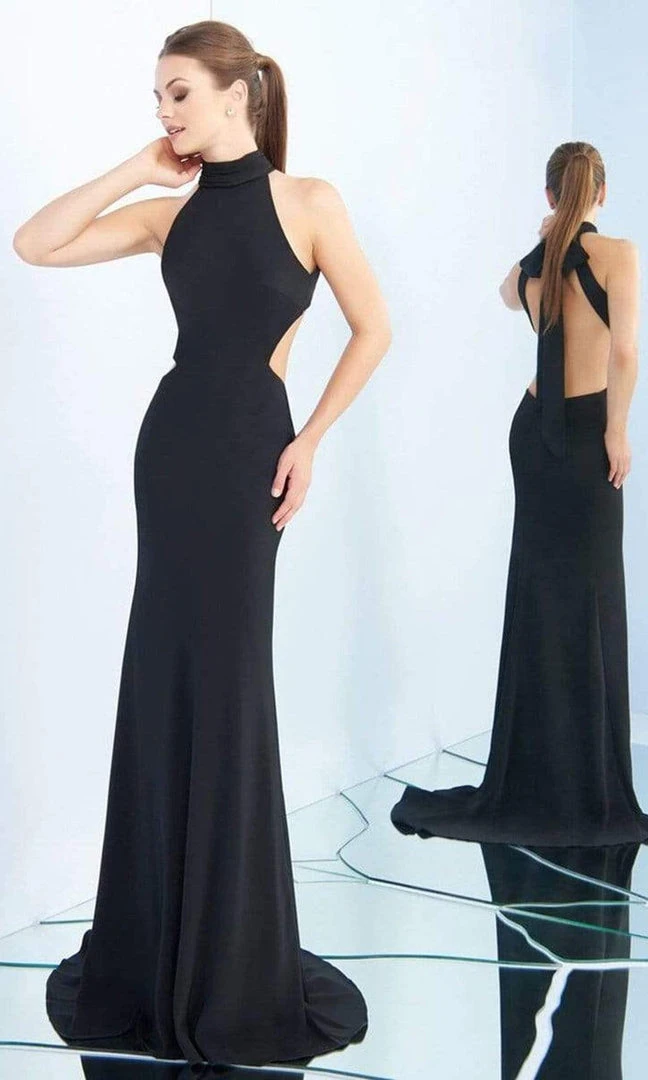 Formal Gowns Ieena Duggal - 25403I Ribbon Accented High Halter Gown 3 Formal Gowns Ieena Duggal - 25403I Ribbon Accented High Halter Gown