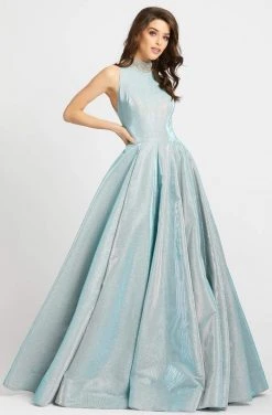 Formal Gowns Ieena Duggal - 25957I Beaded High Halter Metallic Ballgown