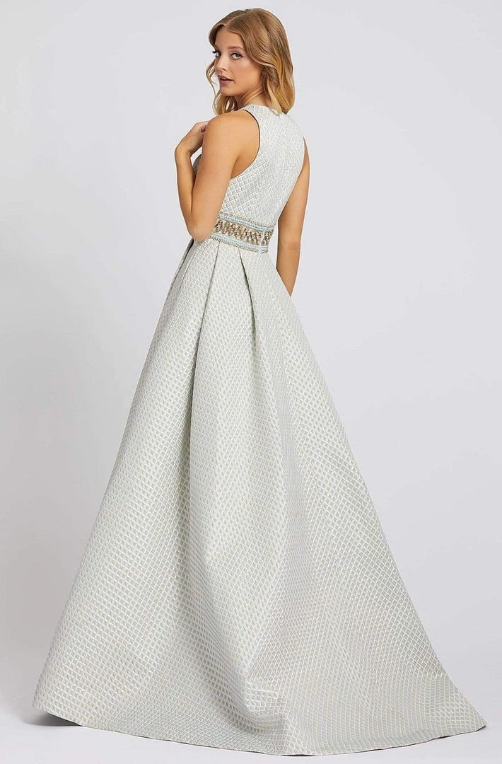 Formal Gowns Ieena Duggal - 26107I Geo-Lattice Texture Plunging A-Line Gown 4 Formal Gowns Ieena Duggal - 26107I Geo-Lattice Texture Plunging A-Line Gown