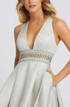 Formal Gowns Ieena Duggal - 26107I Geo-Lattice Texture Plunging A-Line Gown 9 Formal Gowns Ieena Duggal - 26107I Geo-Lattice Texture Plunging A-Line Gown