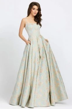 Formal Gowns Ieena Duggal - 26117I Spaghetti Strap Beaded Floral Ballgown