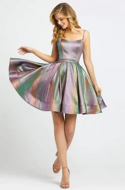 Ieena Duggal - 26183I Sleeveless Scoop Neck Pleated A-line Dress