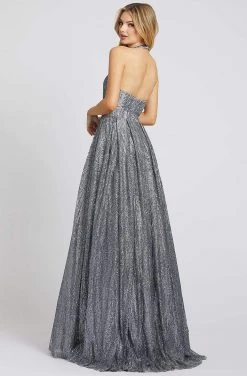 Ieena Duggal - 26228I Glitter Tulle Plunging Halter Long Gown Formal Gowns