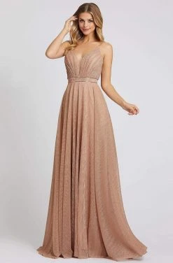 Formal Gowns Ieena Duggal - 30685I V Neck Sleeveless Shimmer A-Line Gown