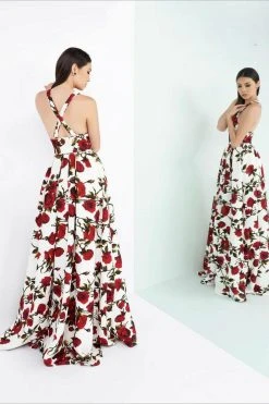 Ieena Duggal - V Neck Gown Style 25399I Formal Gowns 5 Ieena Duggal - V Neck Gown Style 25399I Formal Gowns