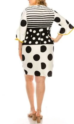 Plus Size Dresses ILE Clothing - SCP1082 Polka Dots Sheath Short Dress