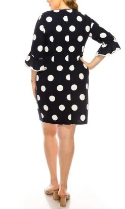 Plus Size Dresses ILE Clothing - SCP1082 Polka Dots Sheath Short Dress