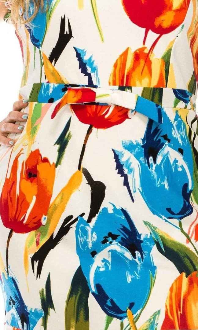 ILE Clothing - SCP1550 Ruffled Cap Sleeves Sheath Dress 14 ILE Clothing - SCP1550 Ruffled Cap Sleeves Sheath Dress