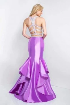 Blush By Alexia Designs Intrigue - 417 Beaded Halter Mermaid Dress