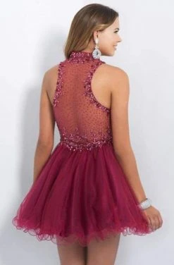 Blush By Alexia Designs Intrigue - Beaded Illusion High Neckline Fit And Flare Dress 100 5 Blush By Alexia Designs Intrigue - Beaded Illusion High Neckline Fit And Flare Dress 100