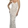 Blush By Alexia Designs Intrigue By Blush - 549 Beaded Tulle V-neck Fitted Dress Formal Gowns