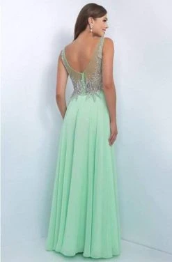 Blush By Alexia Designs Intrigue - Illusion Bateau Neckline Embellished A-line Dress 165