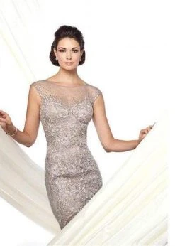 Ivonne D By Mon Cheri - Embroidered Tulle Trumpet Dress 116D25 - 1 Pc Mink In Size 12 Available 6 Ivonne D By Mon Cheri - Embroidered Tulle Trumpet Dress 116D25 - 1 Pc Mink In Size 12 Available