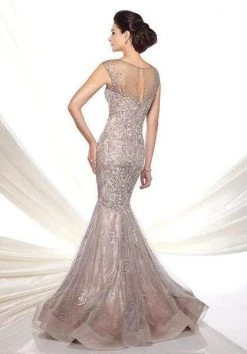 Ivonne D By Mon Cheri - Embroidered Tulle Trumpet Dress 116D25 - 1 Pc Mink In Size 12 Available 7 Ivonne D By Mon Cheri - Embroidered Tulle Trumpet Dress 116D25 - 1 Pc Mink In Size 12 Available