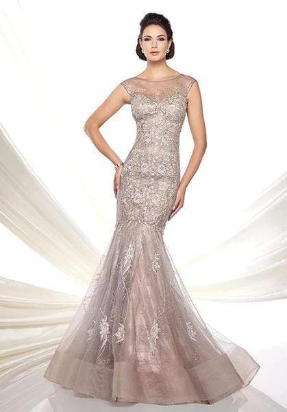 Ivonne D By Mon Cheri - Embroidered Tulle Trumpet Dress 116D25 - 1 Pc Mink In Size 12 Available 3 Ivonne D By Mon Cheri - Embroidered Tulle Trumpet Dress 116D25 - 1 Pc Mink In Size 12 Available