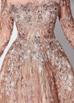 Ivonne D For Mon Cheri - Beaded Illusion Bateau Gown 119D47A - 1 Pc Rose Gold/Multi In Size 10 Available Formal Gowns 7 Ivonne D For Mon Cheri - Beaded Illusion Bateau Gown 119D47A - 1 Pc Rose Gold/Multi In Size 10 Available Formal Gowns