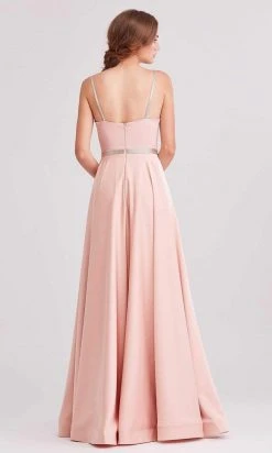 Formal Gowns J'Adore Dresses - J15004 Deep V Neck Satin A-line Gown