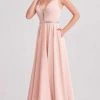 Formal Gowns J'Adore Dresses - J15004 Deep V Neck Satin A-line Gown 1 Formal Gowns J'Adore Dresses - J15004 Deep V Neck Satin A-line Gown