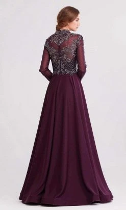 J'Adore Dresses - J15022 Beaded Long Sleeve High Neck A-line Gown Formal Gowns 17 J'Adore Dresses - J15022 Beaded Long Sleeve High Neck A-line Gown Formal Gowns