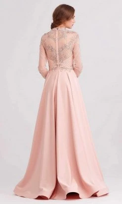 J'Adore Dresses - J15022 Beaded Long Sleeve High Neck A-line Gown Formal Gowns