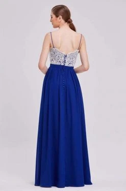 J'Adore Dresses - J16017 Laced Chiffon A-line Long Dress