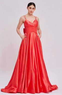 J'Adore Dresses - J16037 Sweetheart Ribbon Satin A-Line Detail Formal Gowns
