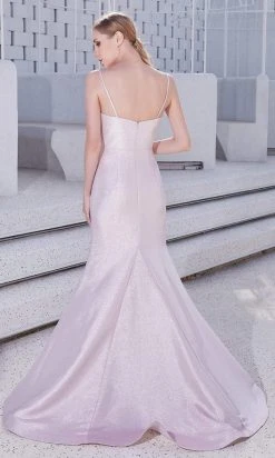 J'Adore Dresses - JM105 Beaded Fitted Bodice Glitter Net Mermaid Gown Plus Size Dresses