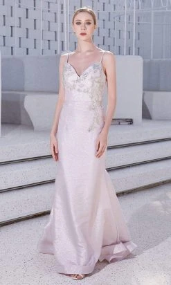 J'Adore Dresses - JM105 Beaded Fitted Bodice Glitter Net Mermaid Gown Plus Size Dresses