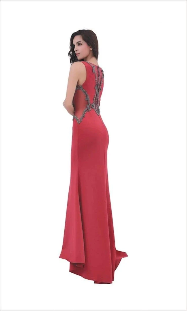 J'Adore Dresses - J11353 Swirl Beaded Illusion Cutout Long Gown 4 J'Adore Dresses - J11353 Swirl Beaded Illusion Cutout Long Gown