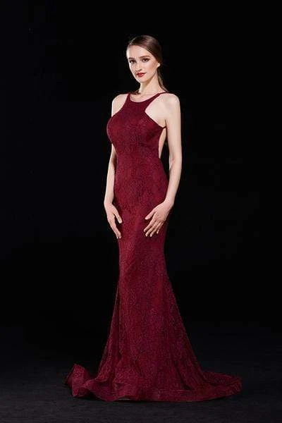 J'Adore Dresses - J12002 Allover Lace Backless Ruffle Accent Mermaid Gown 5 J'Adore Dresses - J12002 Allover Lace Backless Ruffle Accent Mermaid Gown