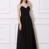 J'Adore Dresses - J12033 Jewel Garlanded Back Long Chiffon Gown
